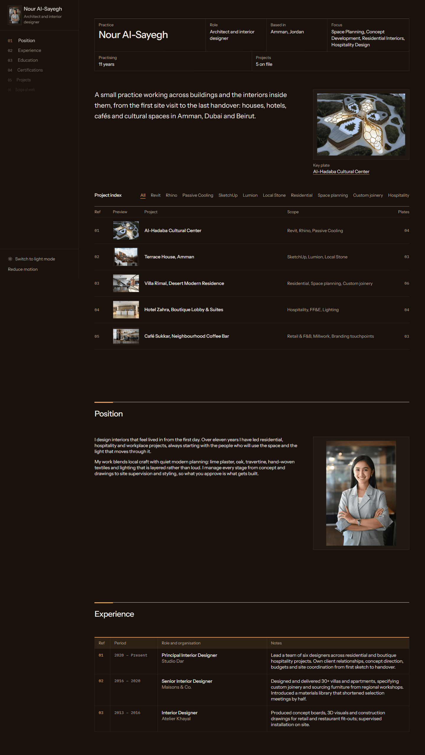 Dossier portfolio template