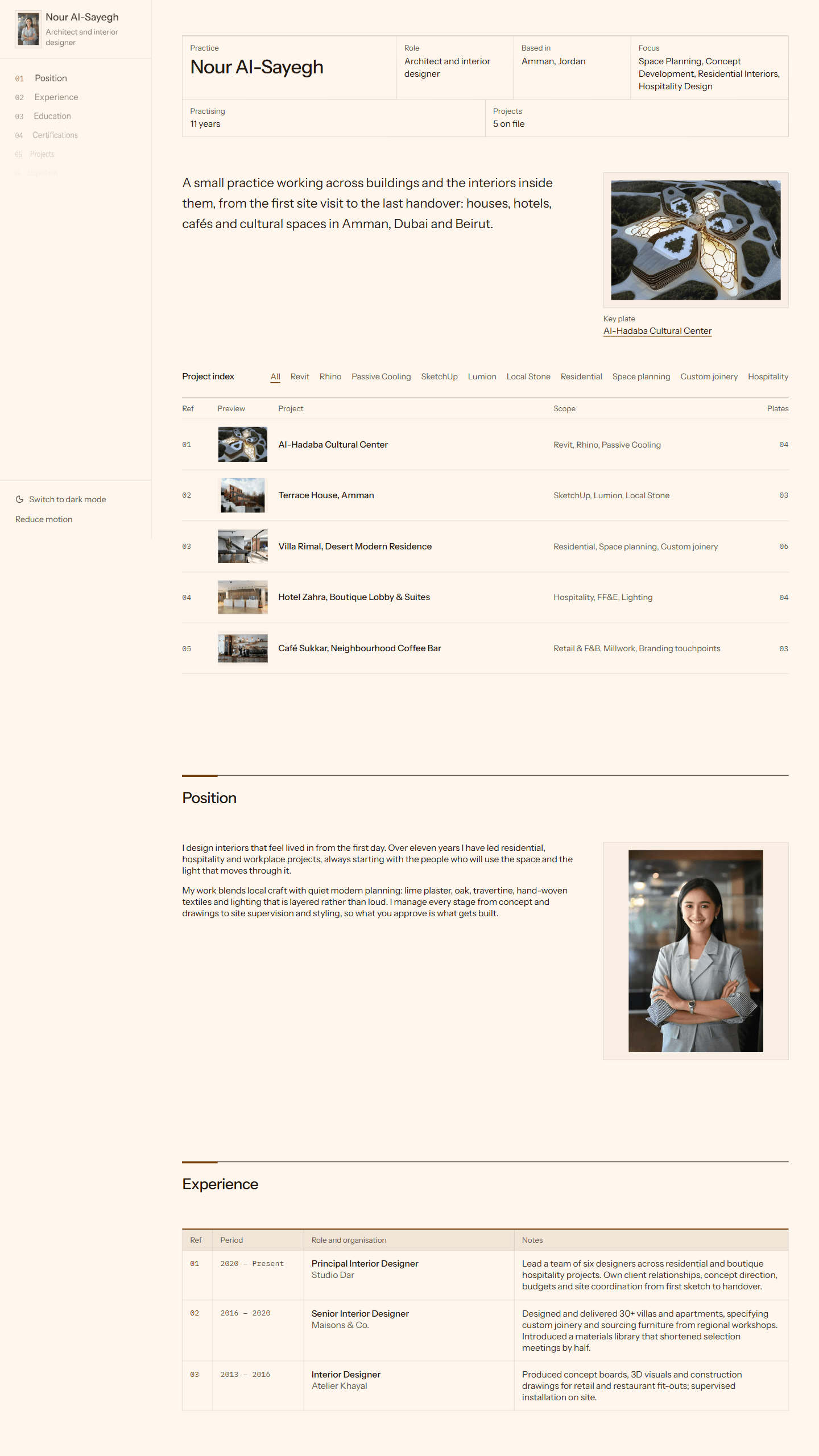 Dossier portfolio template