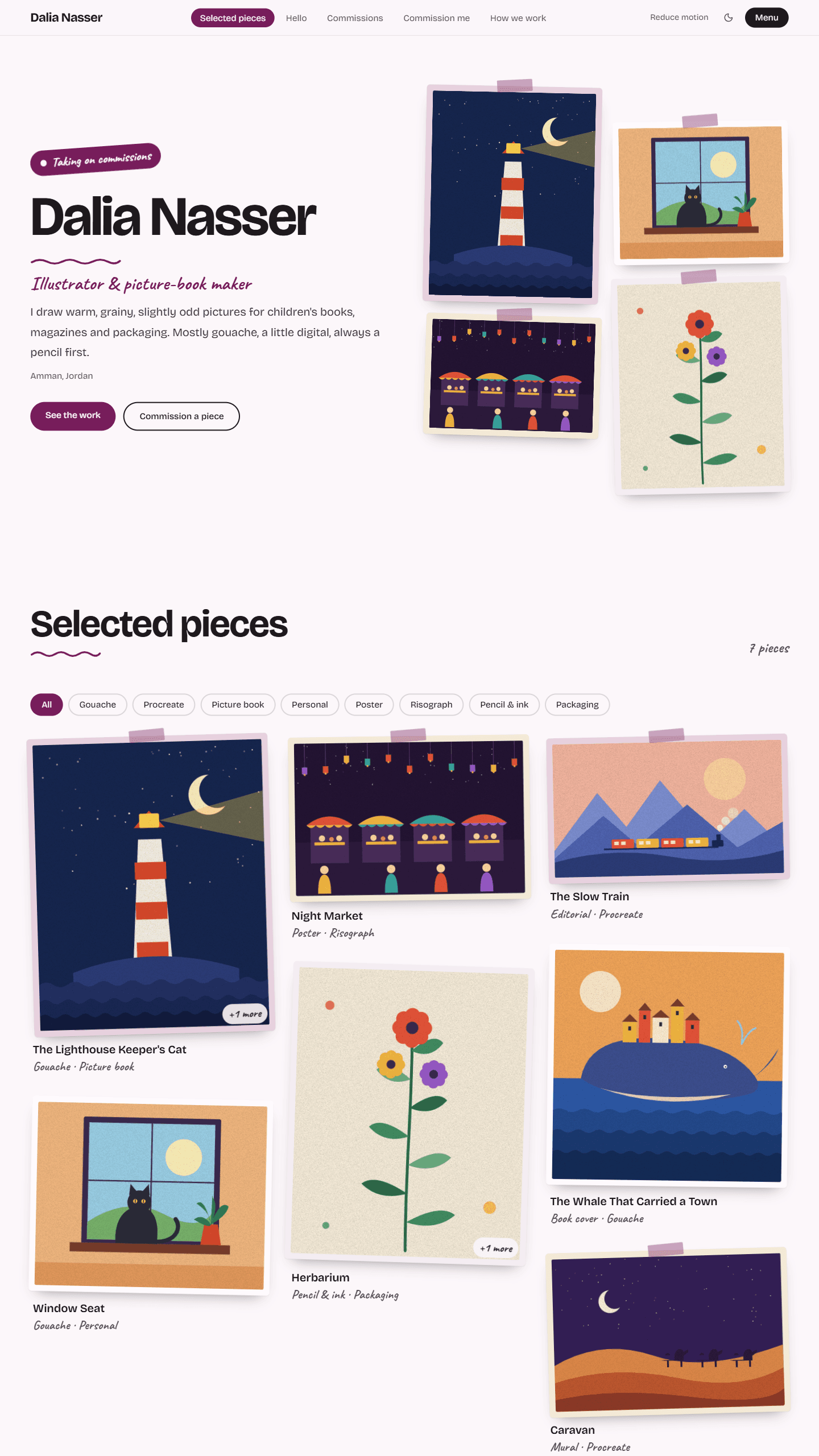 Gouache portfolio template