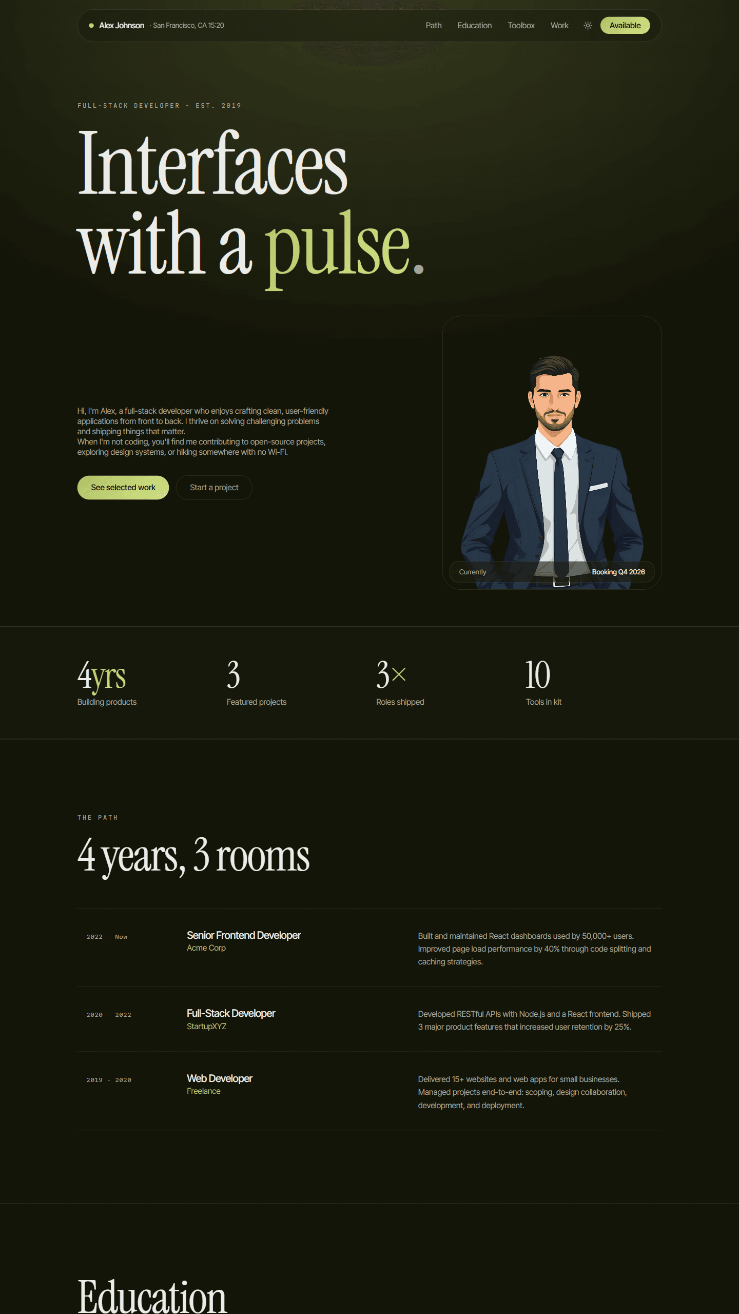 Aurora portfolio template